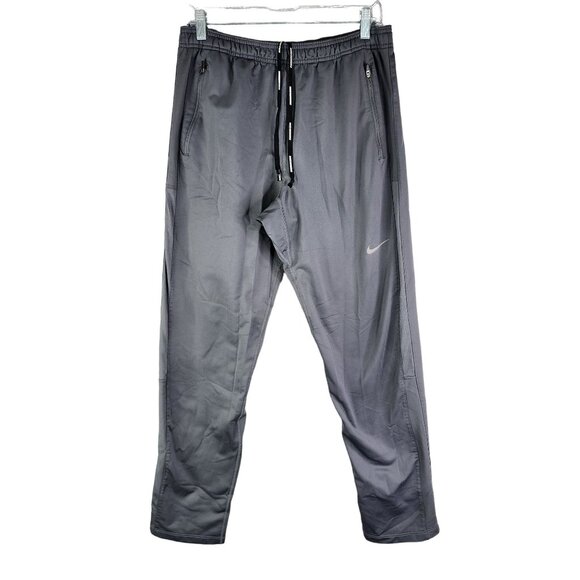 Mens Gray Nike Dri-Fit Athletic Fleece Pants Drawstring Elastic Waist Size M - Picture 1 of 14